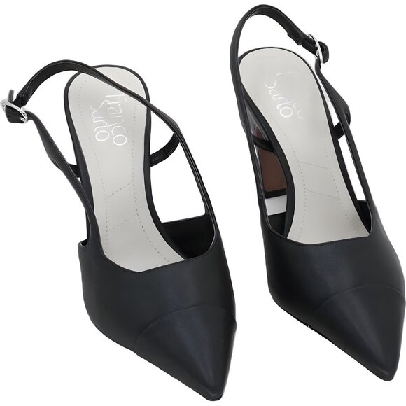 Franco Sarto Sabrina Pointed Toe Slingback Pumps Black US 7.5 EU 38 - Picture 1 of 6